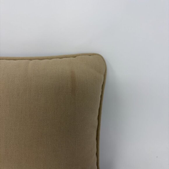 Vintage throw pillow I'd Rather Be Fishing green tan lake needlepoint tapestry - Picture 5 of 9